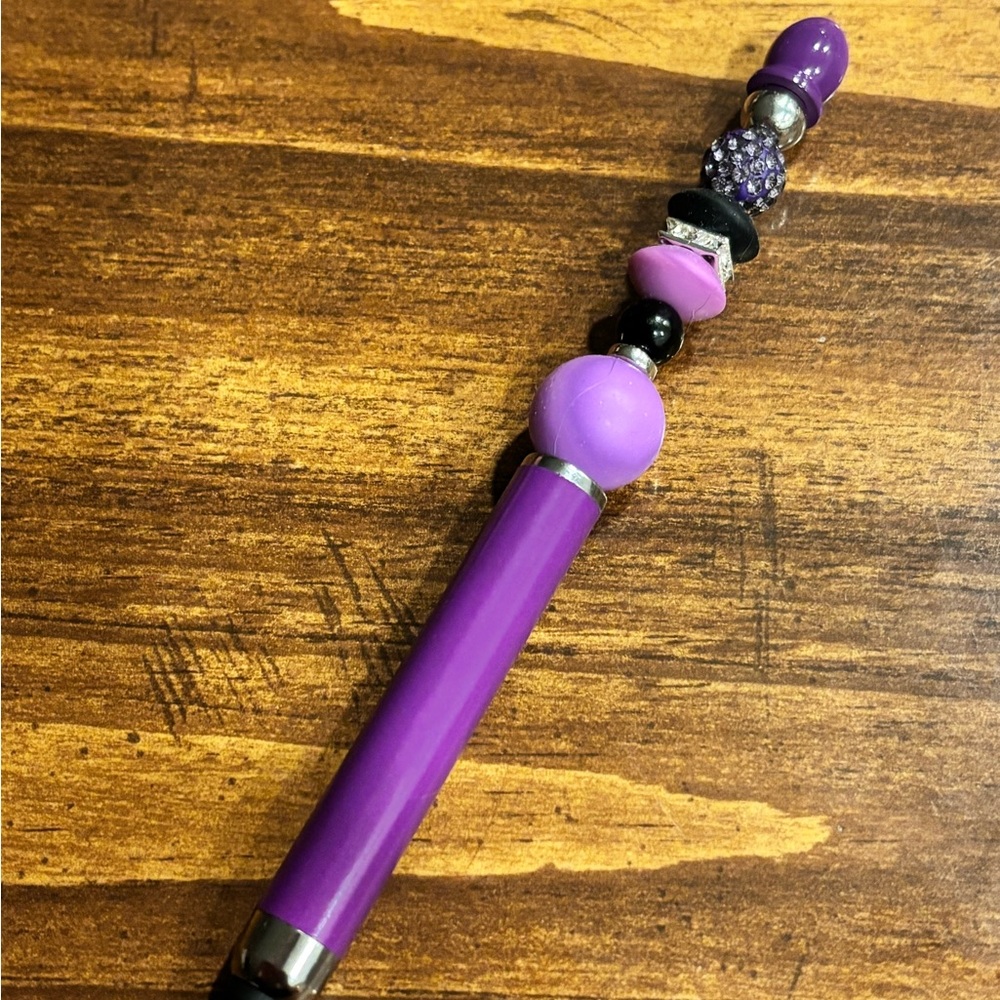 Purple Beaded Stylus Pen